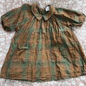 Charming Plaid Kids Dress with Peter Pan Collar